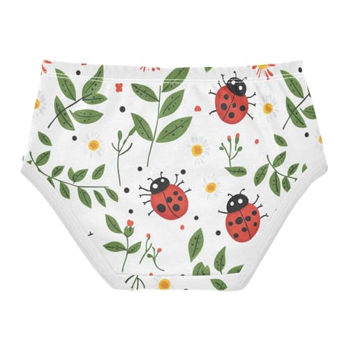 Wusikd Ladybugs Girls' Underwear Cotton Flowers Girls Briefs Soft Toddler Underwear 2T2