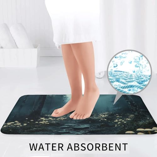 Funda de asiento de inodoro y alfombras de baño con hongos de selva 7
