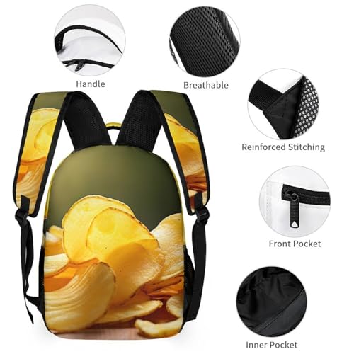 Potato Chips Backpack Set Lightweight Bag Lunch Box Pencil Bags for Women Men Bookbags 3 in 13