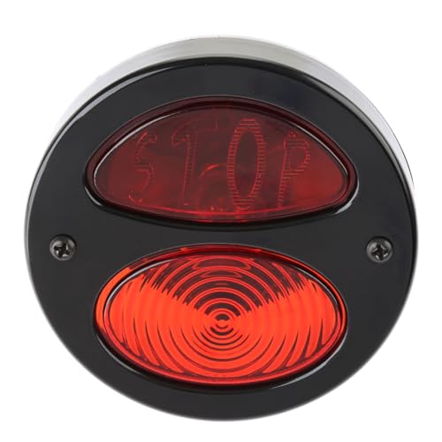 Feu arrière moto vintage chrome rouge universel pour stop et frein