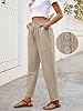Puimentiua Women Linen Pants Lightweight Pants wit... #2