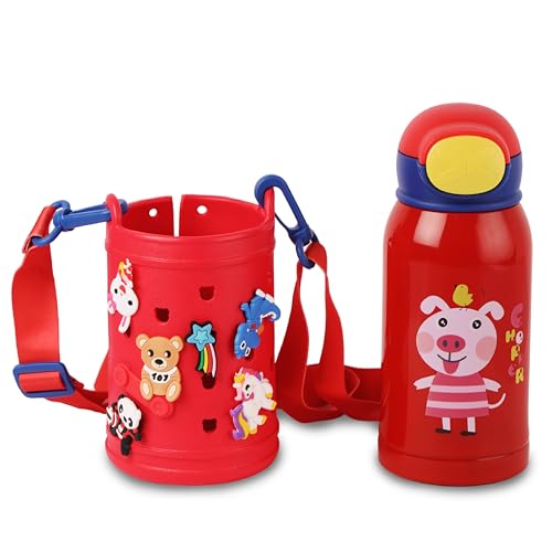 Image of Cello Joytron Kids Flask | Stainless Steel Keeps Drinks Cool or hot for an Extra Long time | Double Walled Vacuum Insulated Technology | Leak Proof lid | 550ml, Red