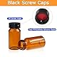 ALWSCI 100 Stück 4mL Bernstein Probe Glasfläschchen Probenflaschen 13-425 Schwarz Closed Top PP Cap mit rotem PTFE/weißem Silikon Liner, Probenbehälter Labor Fläschchen 15x45 mm