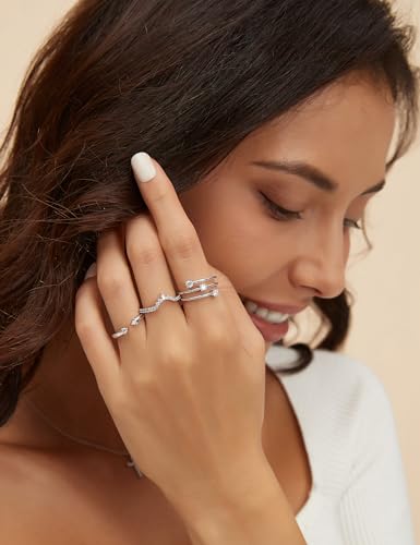 Mameloly Cubic Zirconia Stackable Rings