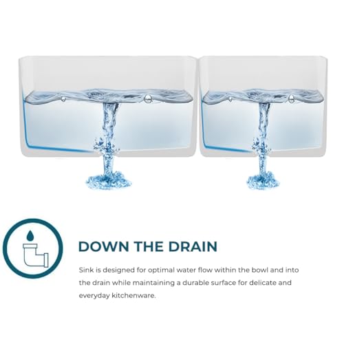 Image of ARQUIN Double Bowl Quartz Kitchen Sink 34x20x9 Inch Grey Granite, UV Protected, Undermount /Topmount Noise Reducing Quartz Sin For Kitchen Basin