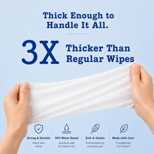 Image of Tots & Bubbles 99% Pure Water Baby Wipes | Plant Based, Unscented Newborn Wet Wipes, Thick & Gentle for Sensitive Skin - 72 Count with Lid (Pack of 4)