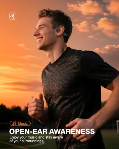 New Bone Conduction Headphones Bluetooth 6.0 Open Ear Earbuds with Mic, Balanced Audio, Reduced Sound Leakage, IP54 Waterproof Secure Fit, Wireless Sports Headphones for Running, Workout & Cycling - image 7