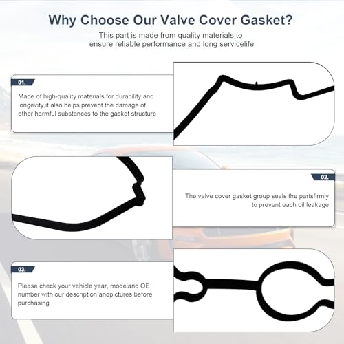 Image of 12609291 56049800 Valve Cover Gasket Kit for 2008-2017 Buick Lacrosse Regal Verano Chevy for Pontiac Solstice Saturn Sky 2.0L 2.4L 4L