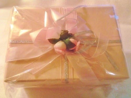 Pink Keepsake box Bowed with Baby Roses and Silver Trim Lace