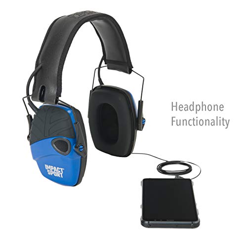 Image of Howard Leight by Honeywell Impact Sport Sound Amplification Electronic Shooting Earmuff, Real Blue