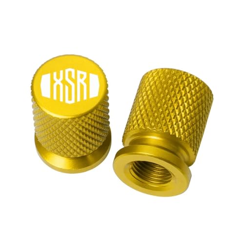 YIJIEBAO Passend for Yamaha XSR700 XSR 700 XSR900 XSR 900 XSR125 155 Zubehör Motorrad CNC Aluminium Reifenventil Luftanschluss Stem Abdeckkappen(Gold)