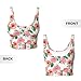 Women Girls Summer U-Shaped Back Sports Bras Adjustable Pink Watercolor Peach Leaves Flowers Floral Art Tank with Bralette Pads Control Shapewear Tops Shirts for Running Training