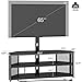 Rolanstar TV Stand with Mount and Power Outlet, Swivel TV Stand with LED Lights for 32/45/55/60/65/70 inch TVs, Black Entertainment Center Media Console with Height Adjustable Mount
