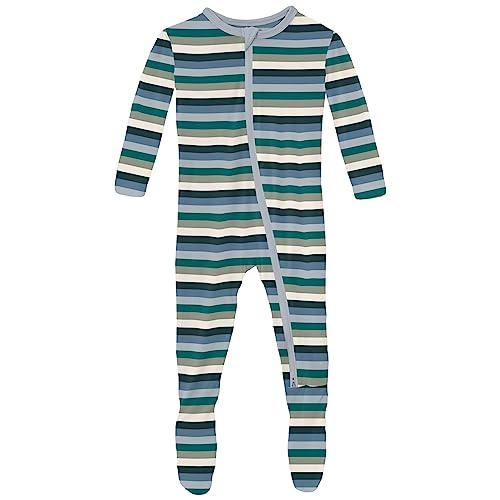 Image of KicKee Print Footies with Zipper, Super Soft One-Piece Jammies, Winter Celebrations