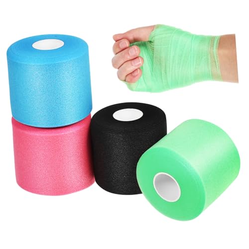 Didiseaon 4Rolls Athletic Pre Wrap Tape High Elasticity Underwrap for Sports Skin Friendly and Comfortable for Wrist Ankle Knee Boxing Hair Styling
