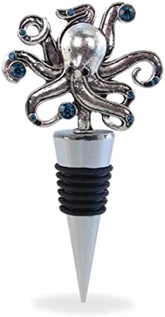 Cheers Octopus Metal Wine Stopper - Elegant Vacuum Seal Reusable Animal Ocean Life Wine Bottle Stopper Airtight Leak Proof Bottle Topper Cork Plug, Cute Home Decor & Bar Tool Accessory Unique Gift
