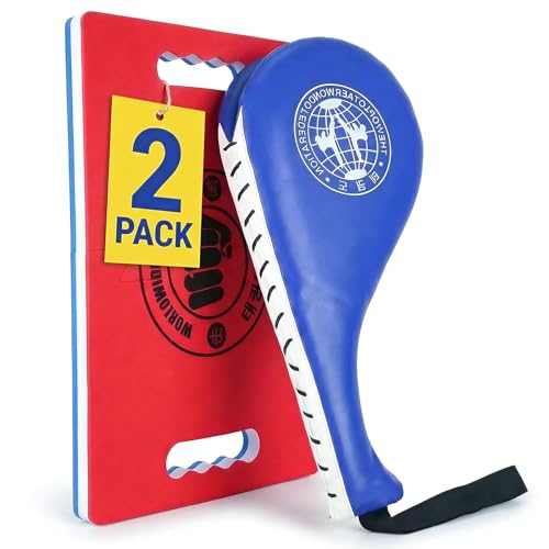 2-in-1 Taekwondo Training Set: Rebreakable Breaking Board & Kick Target Pad Taekwondo Breaking Boards for Kids& Adults Martial Arts Karate Boxing Sparring Gear