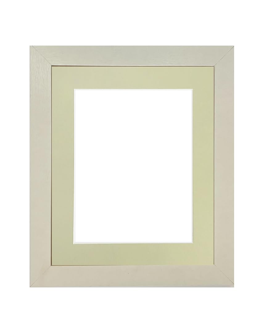 FRAMES BY POST Studio Natural White Ash Picture Photo Frame with Light Grey Mount 9 x 7 for Image Size 6 x 4 Inch