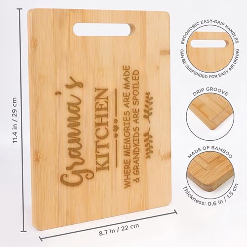 Tabla de cortar de bambú AcevedoDesign rectangular con surco para jugos 11.4 x 8.6 pulgadas miniatura 3