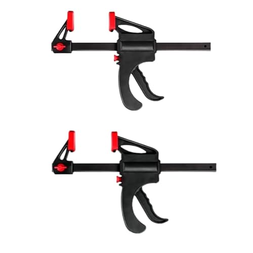 Lichi 2 Pack Clamps for Woodwork, 150mm Ratchet Bar Clamp Set, One-Handed Clamp, Quick Release Clamps Set, Woodworking Clamps for DIY Projects (6inch)