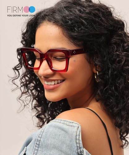 Image of Firmoo Oversized Square Blue Light Blocking Glasses for Women /Men, Stylish Computer Eyeglasses Anti Headaches,Acetate