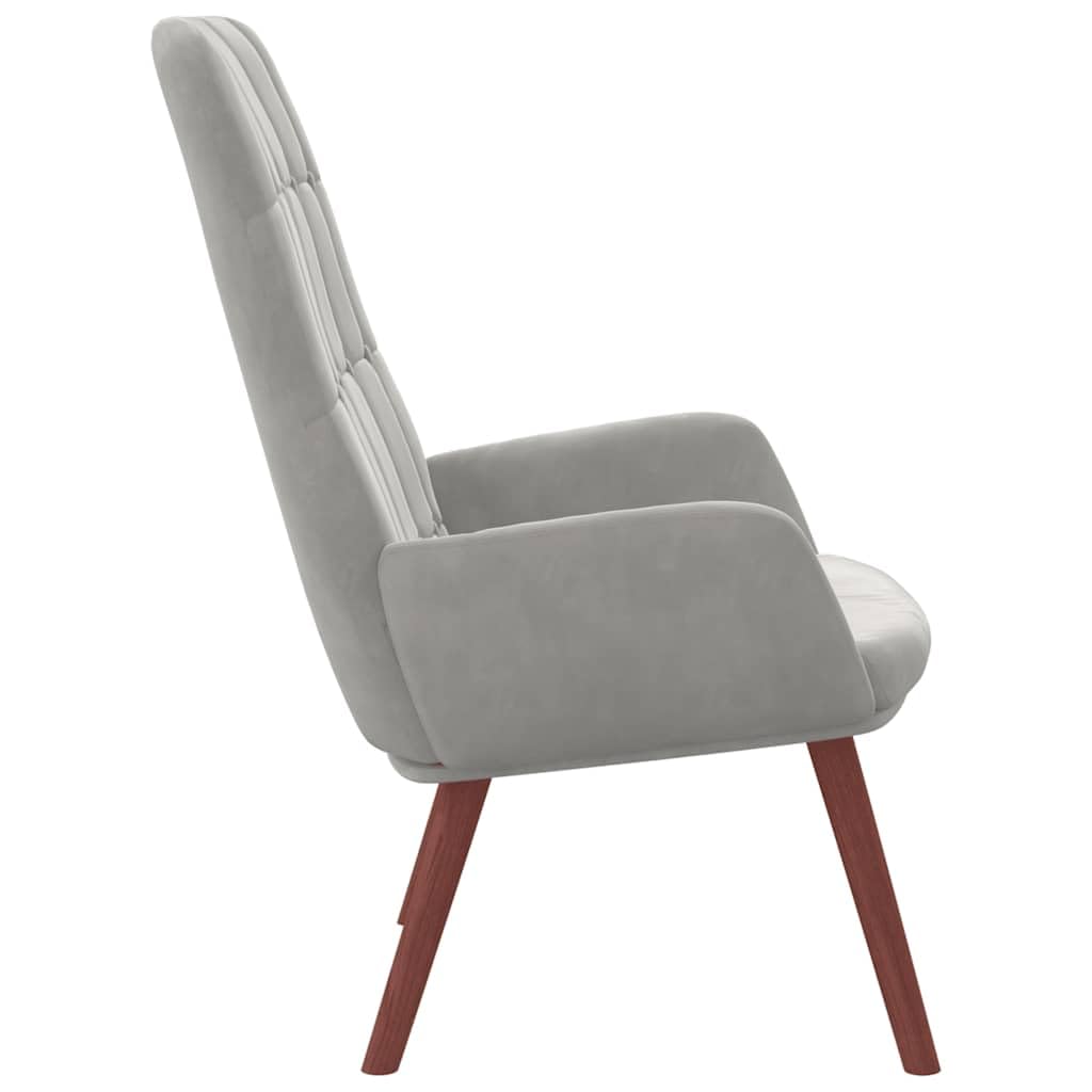 Fotel relaksacyjny, jasnoszary, aksamitny, z wytrzymałą ramą z drewna, z metalową ramą, wygodna tapicerka, ergonomiczne oparcie i podłokietniki, idealny do salonu, biura, kącik do czytania z