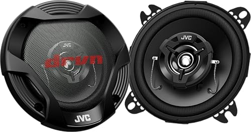 JVC CS-DR422 DRVN Series, 10 cm 2-Wege-Autolautsprecher, 220 W Spitzenbelastbarkeit, 30 W RMS, 4 Ohm, 25 mm Kalottenhochtöner, Black Polypropylene Woofer Cone, inkl. Abdeckung, 2 Stück