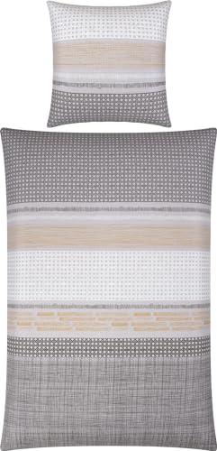 Erwin Müller Bettwäsche Seersucker grau Größe 1x 135x200 cm + 1x 80x80 cm