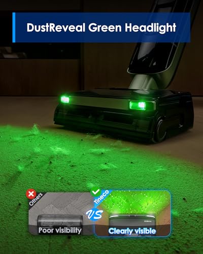 Image of Tineco Floor ONE S7 Master Wet Dry Vacuum Cleaner, 23kPa Suction Vacuum Mop with DustReveal Green Headlight, 65 Min Runtime, 185F Flashdry, 3.9inch Ultra-Slim Stretch Mop