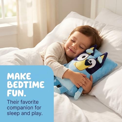 Image of Jay Franco Bluey Snuggle Pillow - Super Soft Plush Decorative Throw Pillow - Measures 15 Inches (Official Bluey Product)