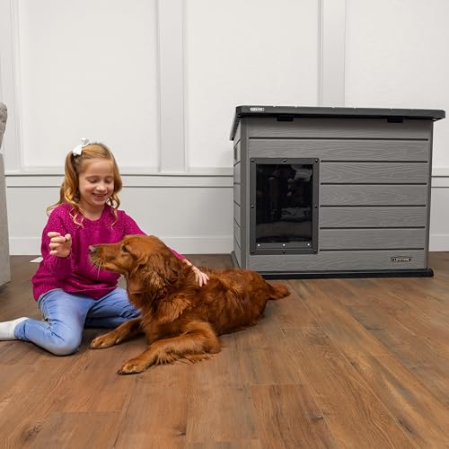 Lifetime - Outdoor-Hundezwinger, 120x97x97-90 cm, Tragbares Hundehaus, Mit erhöhtem Boden, Herausnehmbarer Innenteiler, UV-Schutz, Faltdach, Rechteckiges Gartenhaus (92314)