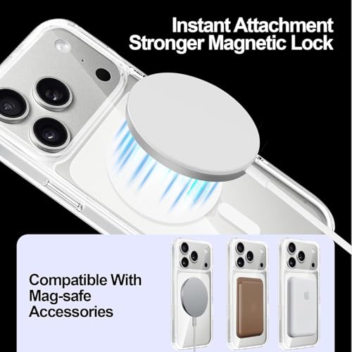 Image of QsmQam Compatible with iPhone 17 Pro Max Back Case Cover | Ultra Hybrid | Compatible with MagSafe| Military-Grade Protection| Transparent Back Case - (Polycarbonate|Clear)
