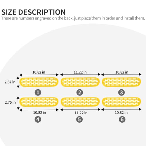 Image of Linskip Oval Grille Inserts Fit for 2021-2025 Ford Bronco, Front Mesh Grille Cover for Bronco Exterior Accessories, Enhancing Vehicle Front Appearance(yellow)