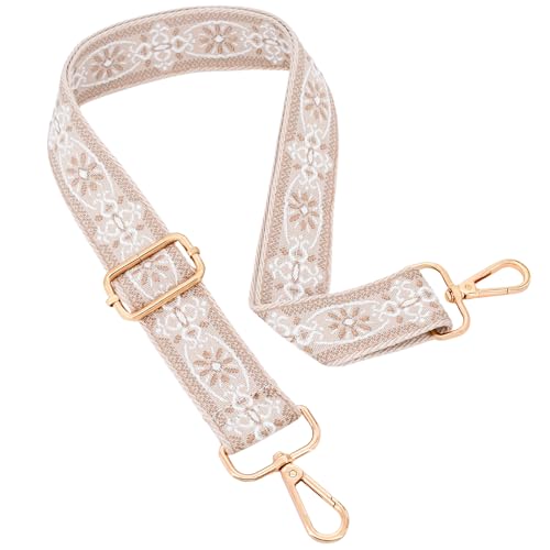 Image of Replacement Purse Strap Shoulder Strap Adjustable Crossbody Strap for Women Crossbody Wide Shoulder Bag, Khaki Star-gold Hardware, 26 inch - 50 inch