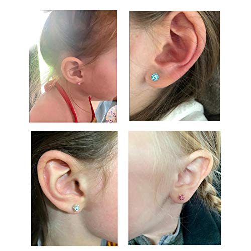 Hypoallergenic Stainless Steel Stud Earrings for Women Little Girls Flat Safety Screw on Back Tragus Cartilage Ear Piercing Jewelry3