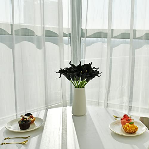 Mandy's 20Pcs Black Flowers Artificial Calla Lily Silk Flowers 13.4" For Mother's Day Home Kitchen & Wedding #TOP6