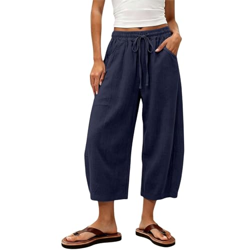 Pantalones de cimitarra Mujer Verano Frescos 3/4 Pantalon Talla Grande Pantalón Deportivo Shorts Respirable Moderno Pantalones Cortos Palazzo Bolsillos Urbano Short Yoga Jogger Corre