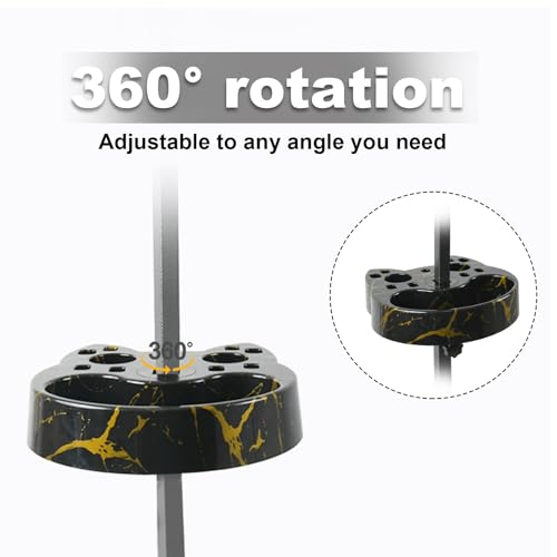 Image of Pet Grooming Organizer for Scissors Brushes and Tools Holder - Portable Rotatable Dog Grooming Table and Arm Stand Tools(Black Gold Cat Head)