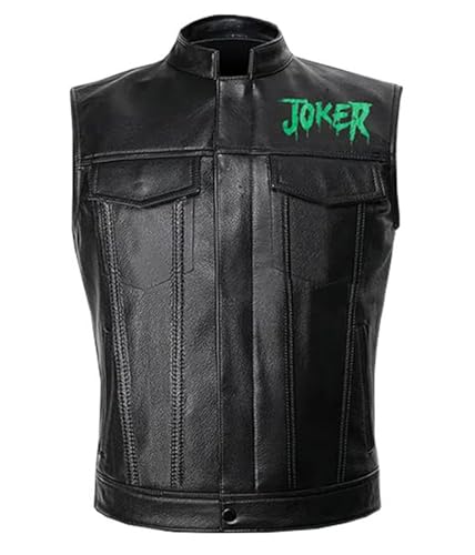Jok er Printed Mens Motorcycle Biker Halloween Leather Vest2