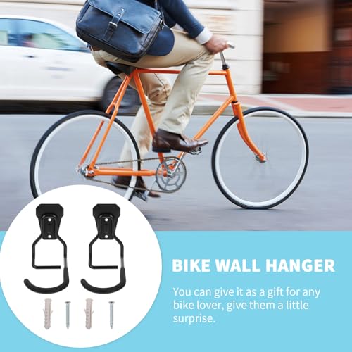 Crochet vélo mural en métal noir gain de place support robuste 2 pcs