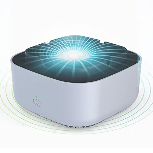 popchilli Cenicero electrónico, cenicero Multifuncional sin Humo de 5 Pulgadas, Fuente de alimentación de 3 V, Soporte para Cenizas para Fumadores, para Uso en Interiores y Exteriores (Gris/Verde Cover