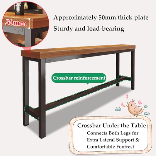 Mesa de bar alta de madera y metal para cocina o espacios pequeños 7
