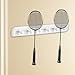 Menolana Wall Mount Racket Rack Badminton Racket Hook Universal Organizer Storage Rack Tennis Paddle Holder for Home Game Room Bedroom, L White