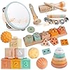 Instruments de Musique pour Tout-Petits 1-3 Ans, Instruments de Musique pour Enfants Jouets Montessori à Empiler pour Bébés 8IN1, Bebe Instrument Jouet en Bois Jouet Enfant Cadeau Fille Garçons