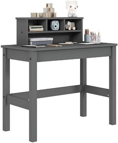 Miniatura 4 de Acme Logan - Escritorio rectangular de madera con gabinete y agujero para cables en color gris