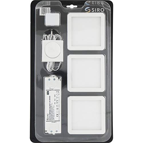 LED Surface-Mounted Lighting Set, 3 Pieces, Including Control and Power Supply, dimmable