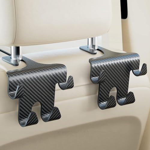 Image of Car Seat Headrest Hanger | Car Interior Accessories Stylish Universal Auto Seat Hook for for Purses & Bags, Upgraded 2 in 1 Car Headrest Hooks (Pack of 2) (Pattern-2)