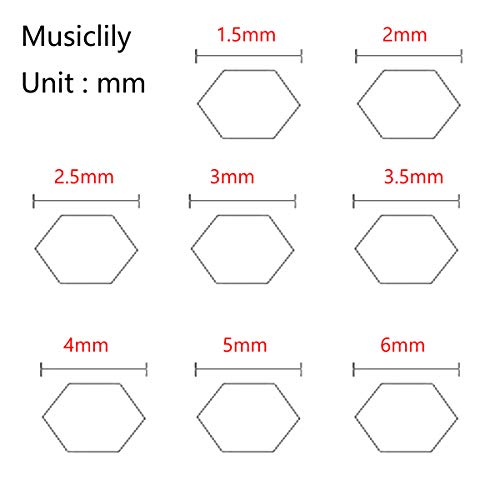 Musiclily Basic Metric Size 1.5-6mm 8Pcs Guitar Bass Hex Allen Wrench Adjustment Set including Key Ring for Guitar Repair Nickel - Image 2