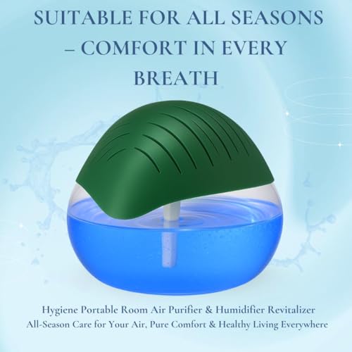 Image of Humidifier, Hygiene Portable Room Air Purifier Revitalizer Wooden Aroma Diffuser, Run Time: 16 Hours- Perfect for Living Rooms, Kitchen, Office & Hotels (Capacity: 750ml, Light Green)