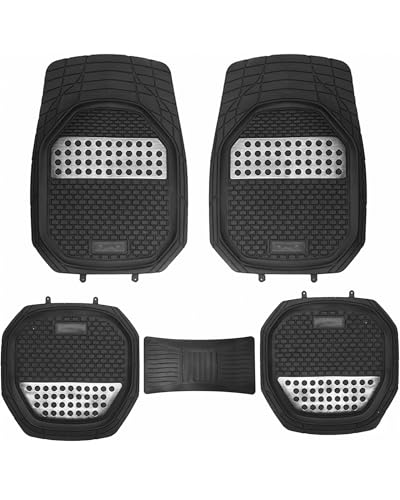 Universal Heavy Duty Rubber Car Floor Mats Black All Weather Protection Trim-to-Fit Design 5 Piece Set for Cars SUVs and Trucks car mat car floor mat car accessories
